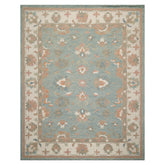 LoomBloom Multi Size Aqua Hand Hooked Wool Rug with a Timeless Transitional Agra Weave